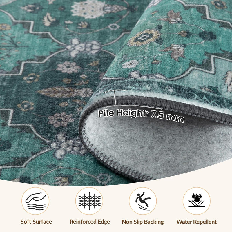 Boho Rugs Living Room Vintage Washable
