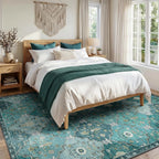 Boho Rugs Living Room Vintage Washable