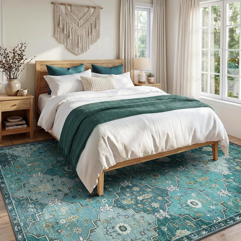 Boho Rugs Living Room Vintage Washable