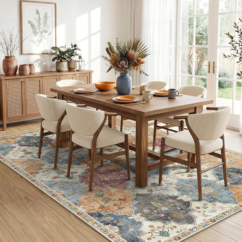 Boho Rugs Living Room Vintage Washable