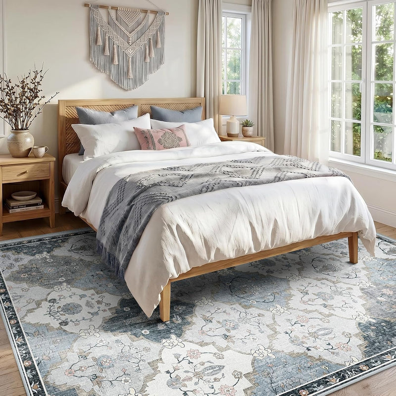 Boho Rugs Living Room Vintage Washable