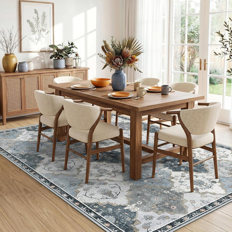 Boho Rugs Living Room Vintage Washable