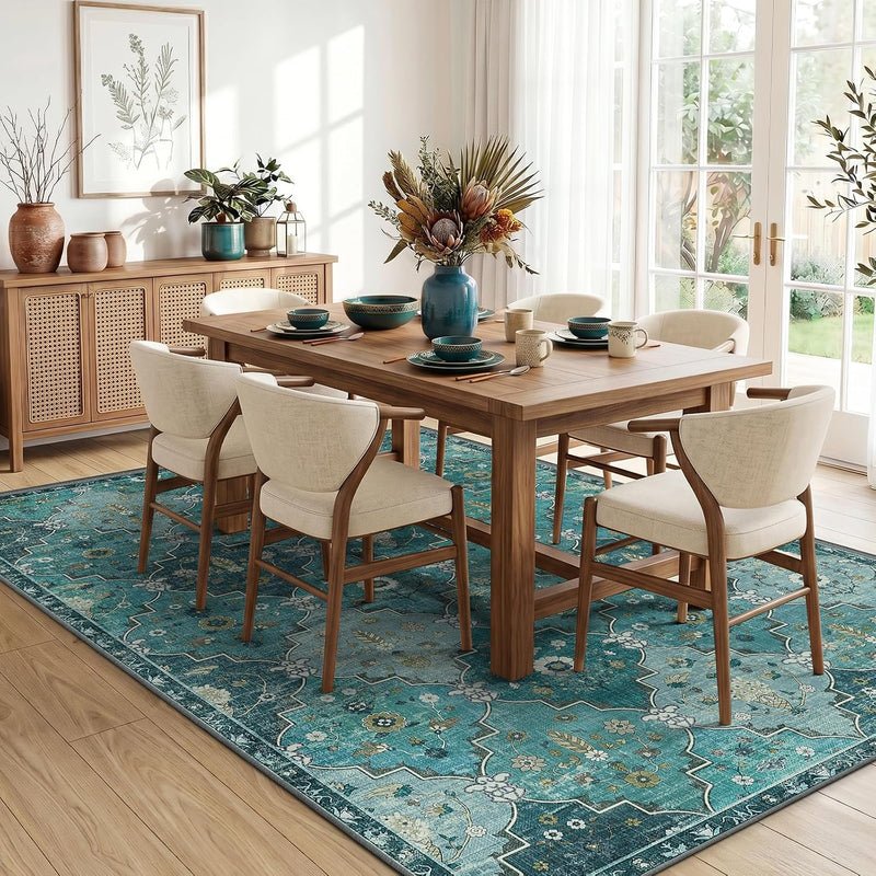 Boho Rugs Living Room Vintage Washable