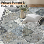 Boho Rugs Living Room Vintage Washable