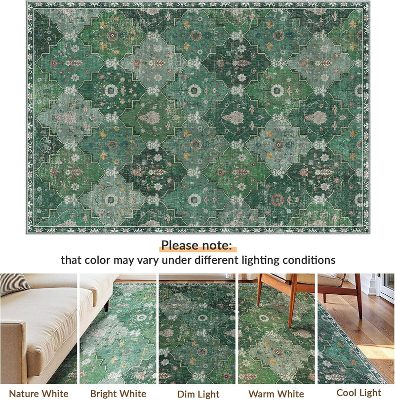Boho Rugs Living Room Vintage Washable