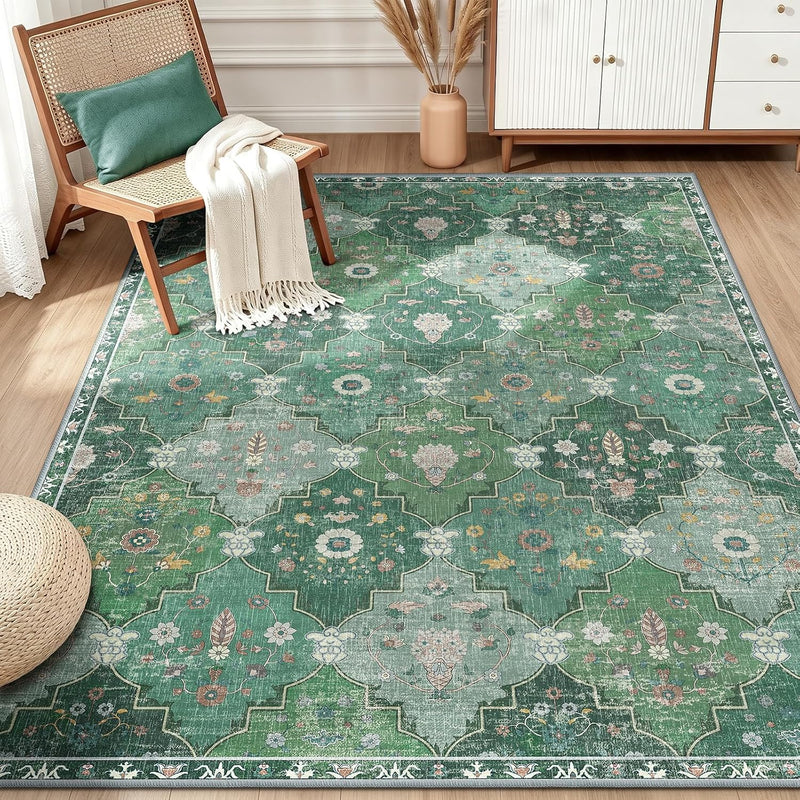 Boho Rugs Living Room Vintage Washable