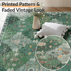 Boho Rugs Living Room Vintage Washable