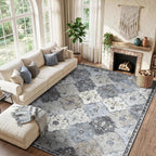 Boho Rugs Living Room Vintage Washable