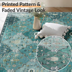 Boho Rugs Living Room Vintage Washable