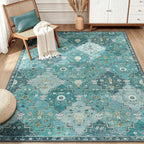 Boho Rugs Living Room Vintage Washable