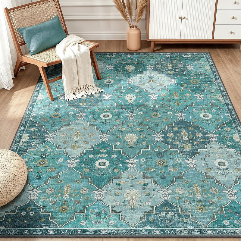 Boho Rugs Living Room Vintage Washable