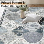 Boho Rugs Living Room Vintage Washable