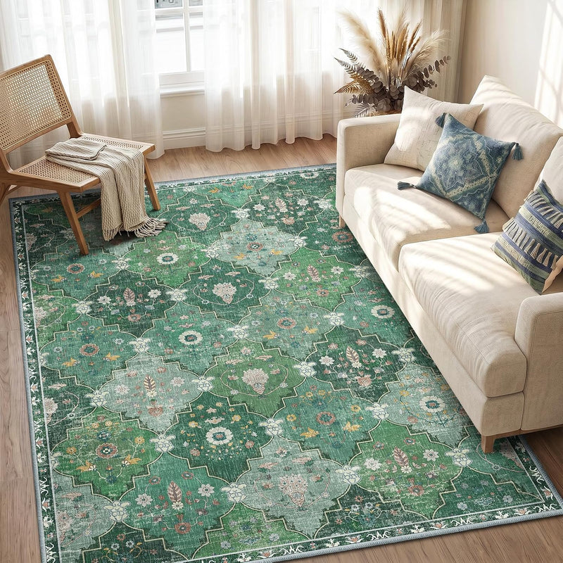 Boho Rugs Living Room Vintage Washable