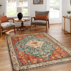 Boho Tribal Area Rug Large Washable Living