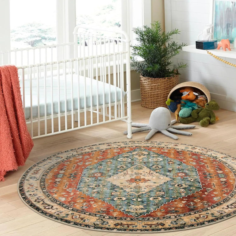 Boho Tribal Area Rug Large Washable Living