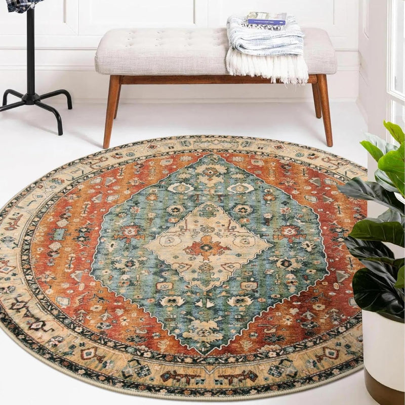 Boho Tribal Area Rug Large Washable Living