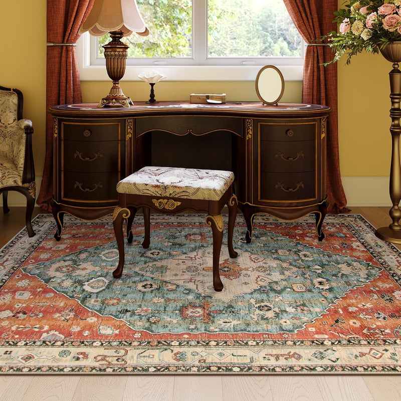 Boho Tribal Area Rug Large Washable Living