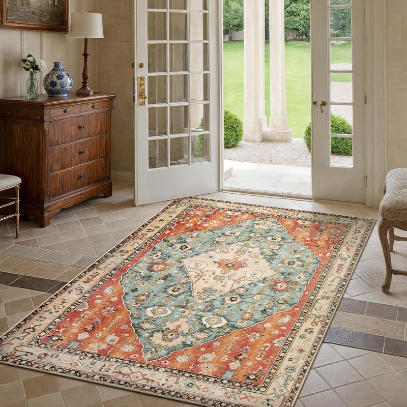 Boho Tribal Area Rug Large Washable Living