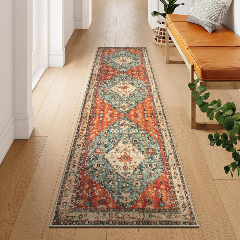 Boho Tribal Area Rug Large Washable Living
