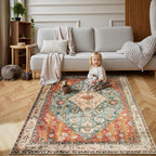Boho Tribal Area Rug Large Washable Living