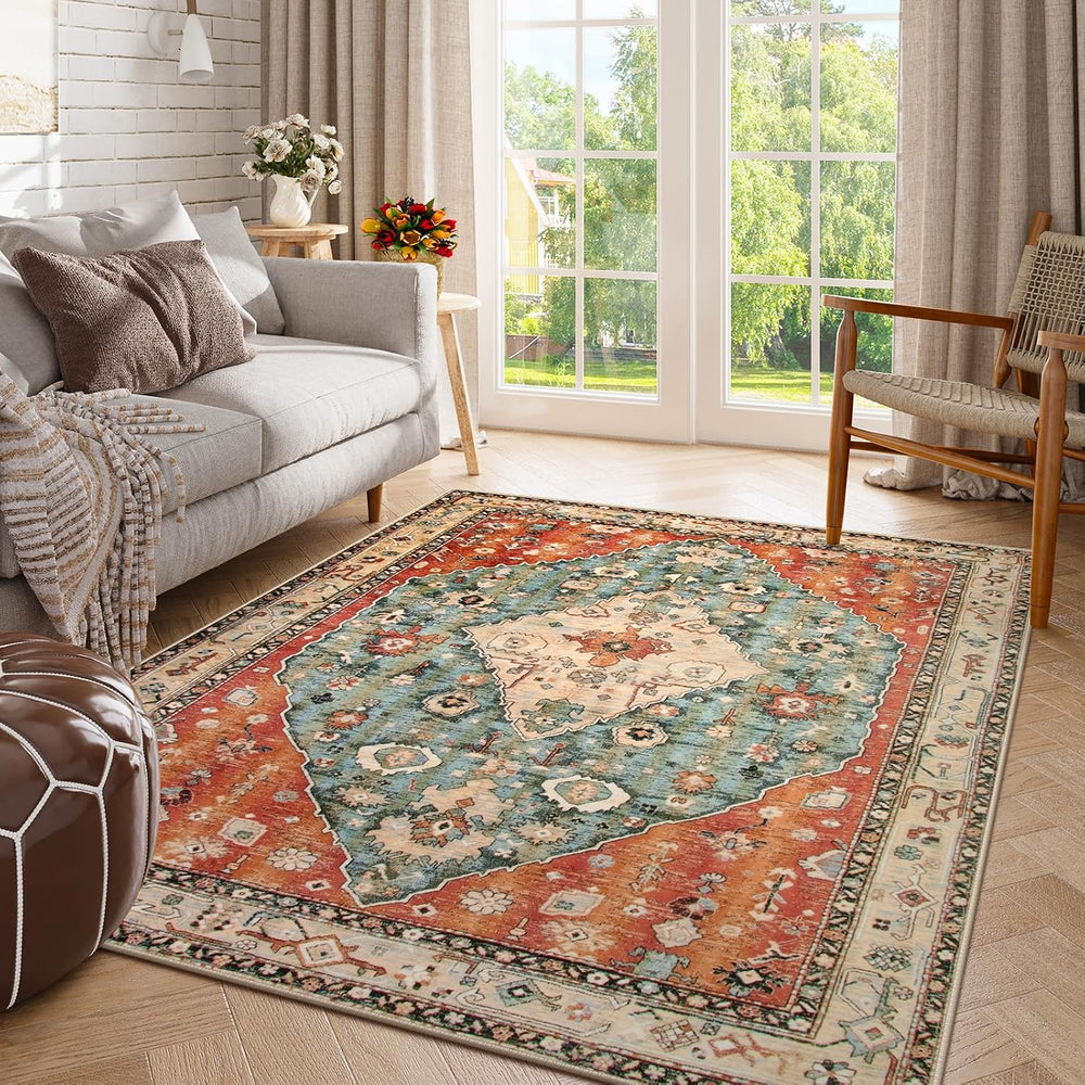 Boho Tribal Area Rug Large Washable Living