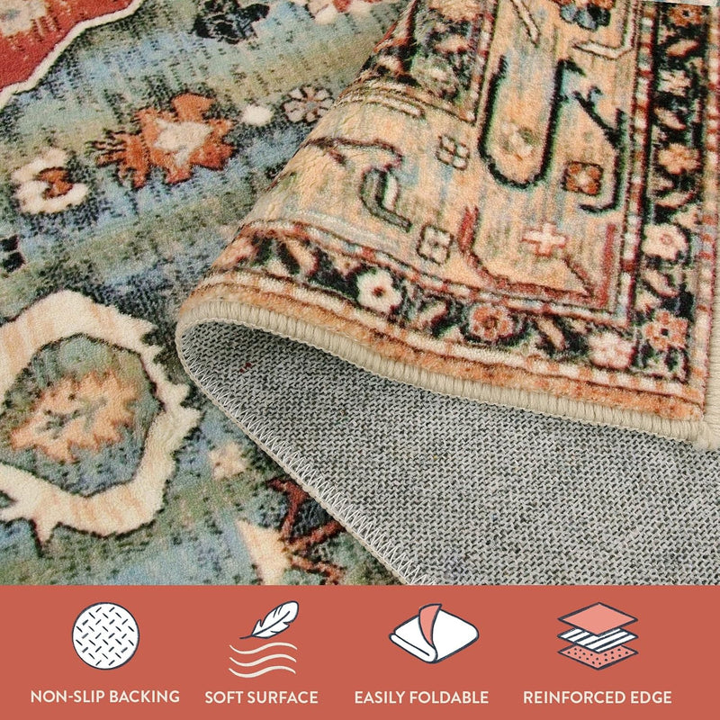 Boho Tribal Area Rug Large Washable Living