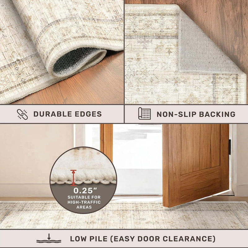 Boho Washable Extra Long Hallway Runner Rug