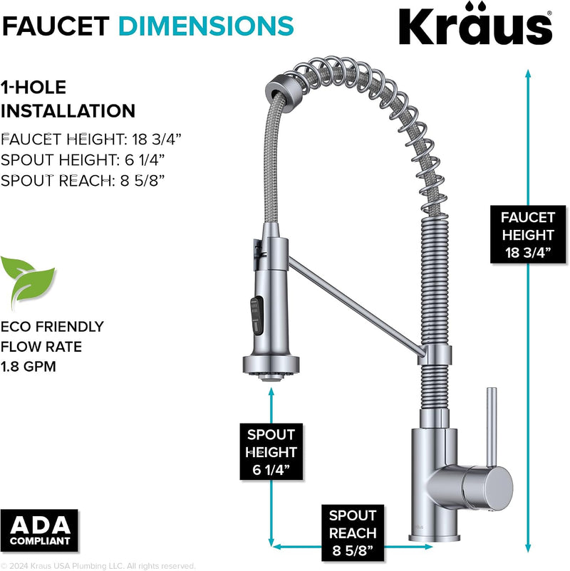 Bolden 18-Inch Commercial Kitchen Faucet with Dual Function