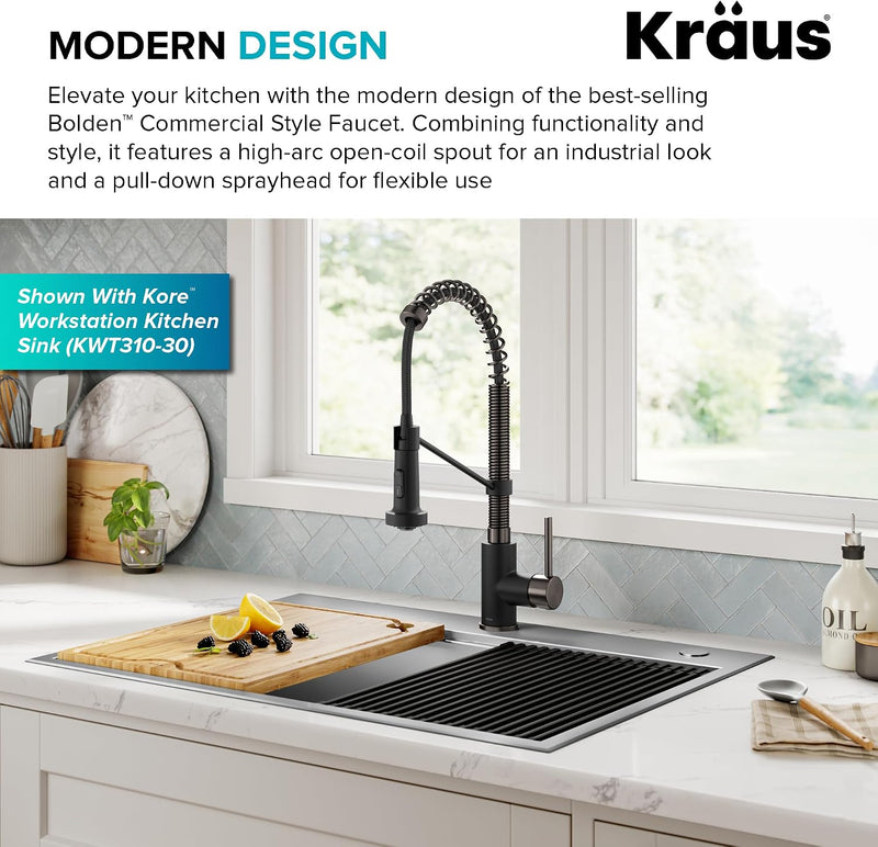 Bolden 18-Inch Commercial Kitchen Faucet with Dual Function