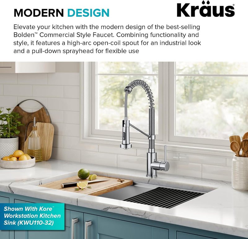 Bolden 18-Inch Commercial Kitchen Faucet with Dual Function