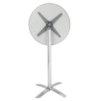 Flip Top Poseur Table Stainless Steel Classic Pattern