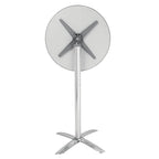 Flip Top Poseur Table Stainless Steel Classic Pattern