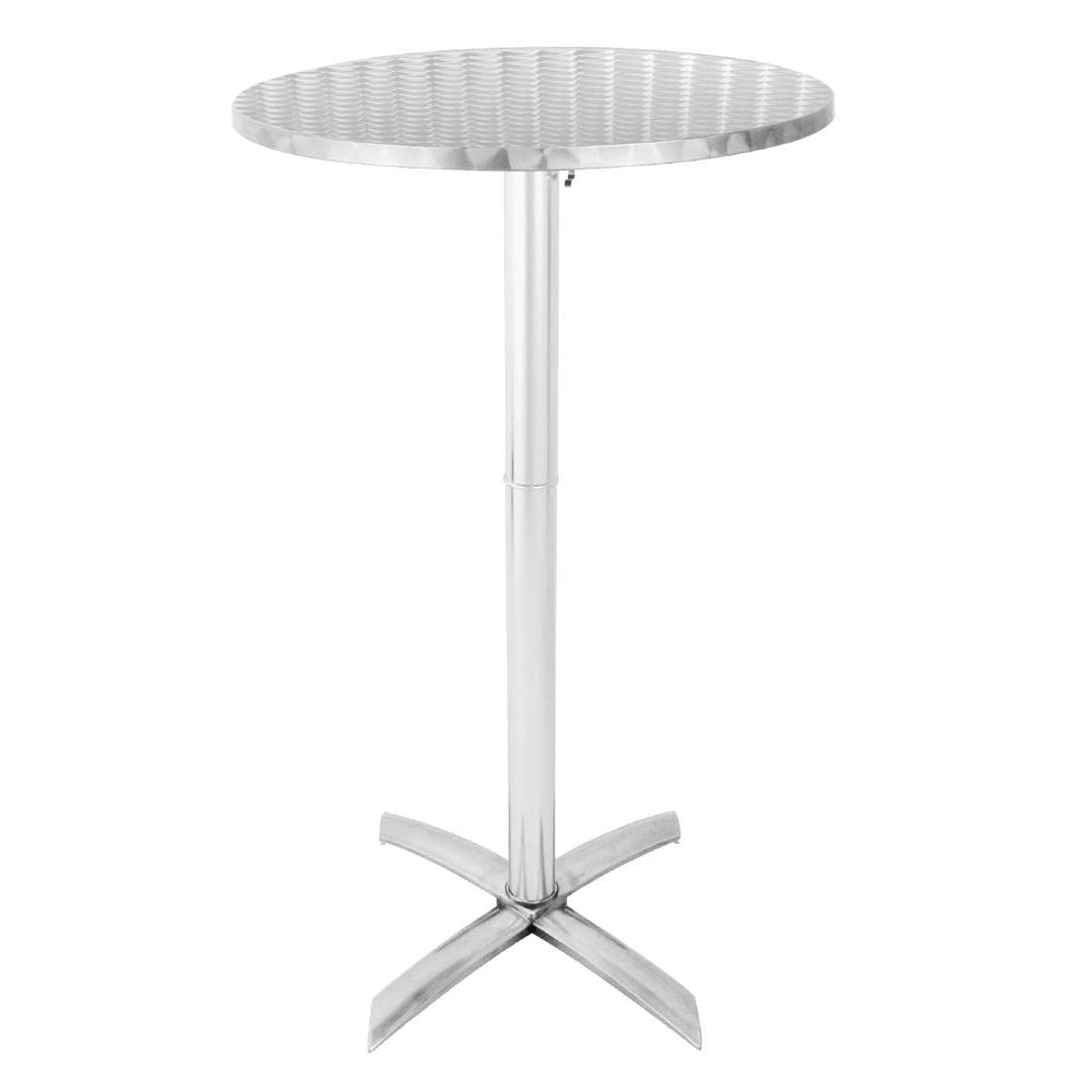 Flip Top Poseur Table Stainless Steel Classic Pattern