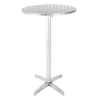 Flip Top Poseur Table Stainless Steel Classic Pattern