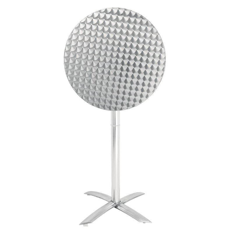 Flip Top Poseur Table Stainless Steel Classic Pattern