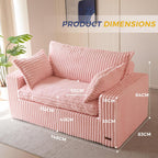 Boneless Couch Deep Loveseat Foam-Filled Seating for Two