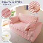 Boneless Couch Deep Loveseat Foam-Filled Seating for Two