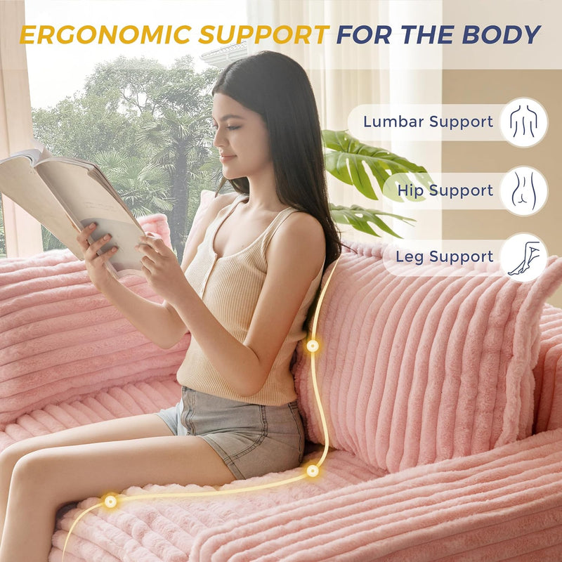 Boneless Couch Deep Loveseat Foam-Filled Seating for Two