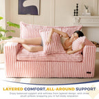 Boneless Couch Deep Loveseat Foam-Filled Seating for Two