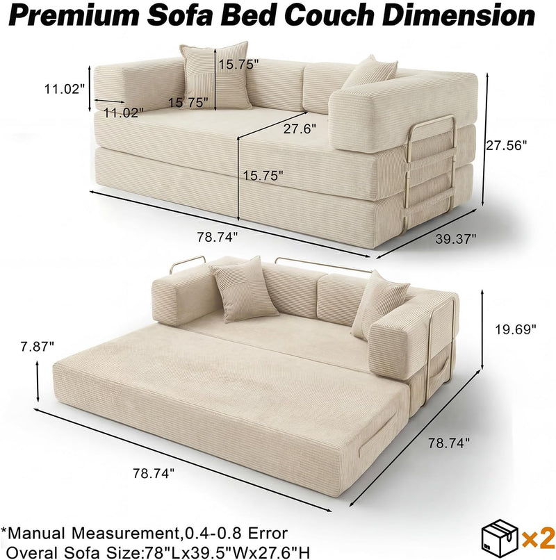 Boneless Couch Sofa Bed for Living Room
