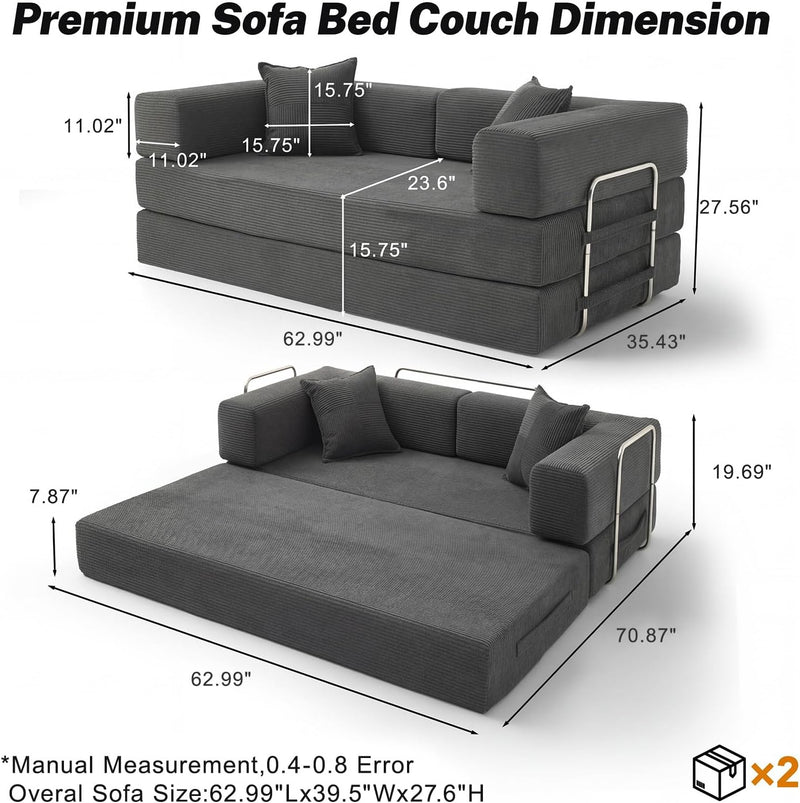 Boneless Couch Sofa Bed for Living Room