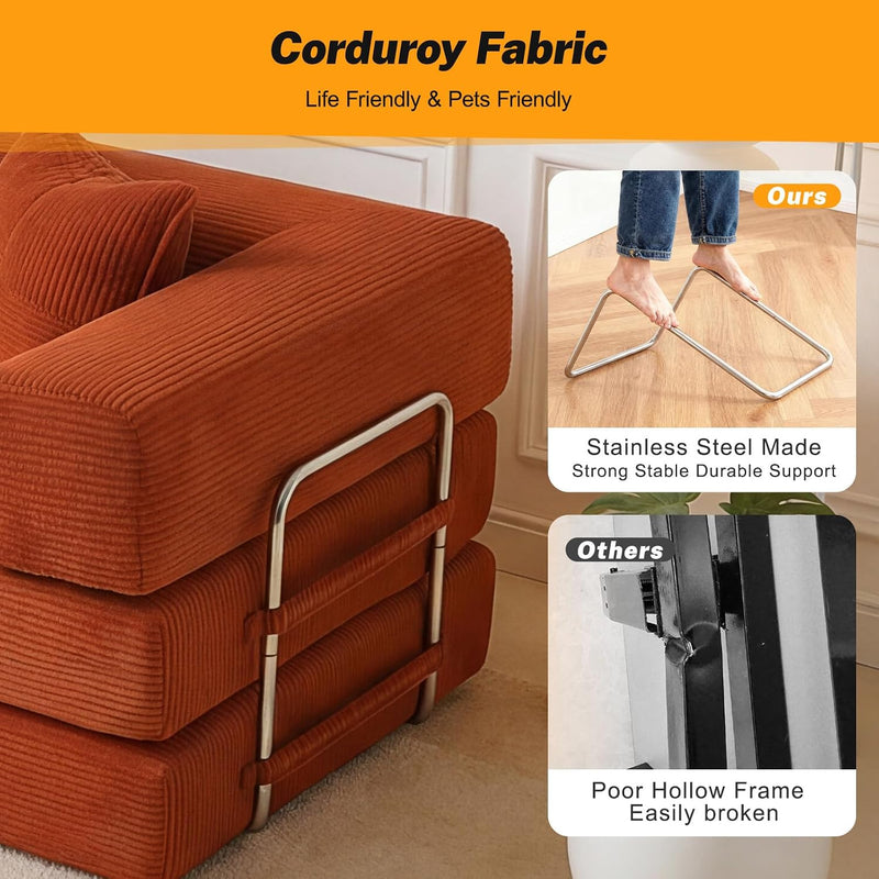 Boneless Couch Sofa Bed for Living Room