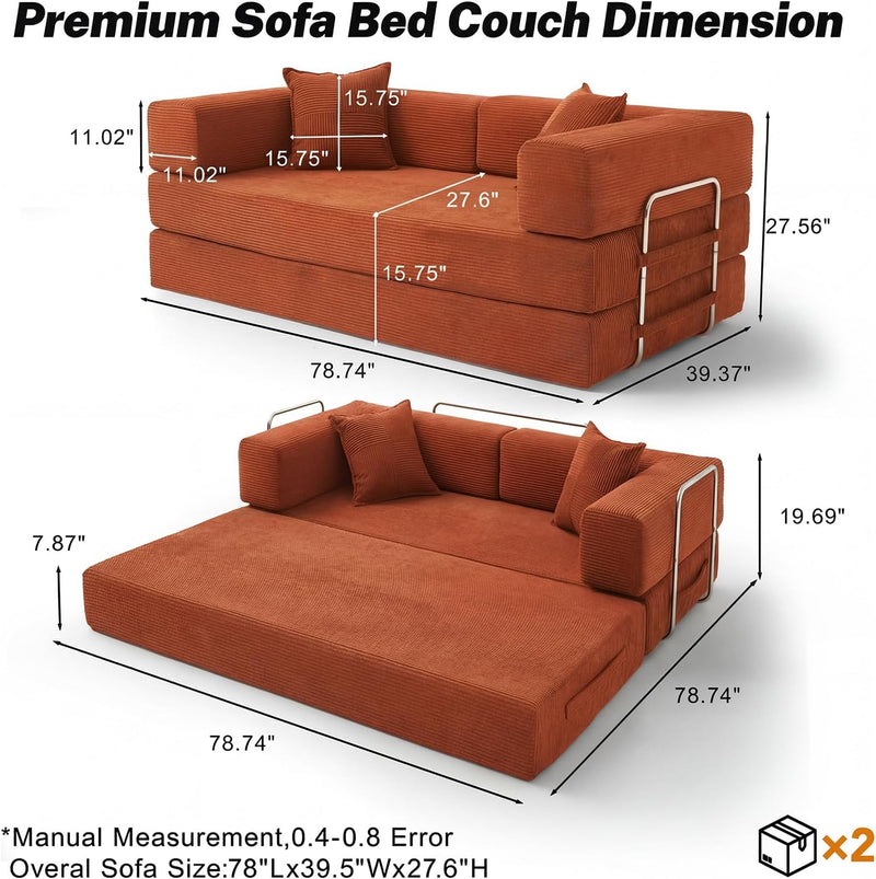 Boneless Couch Sofa Bed for Living Room
