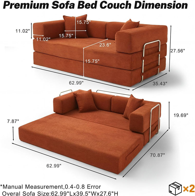 Boneless Couch Sofa Bed for Living Room