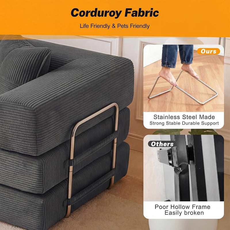Boneless Couch Sofa Bed for Living Room