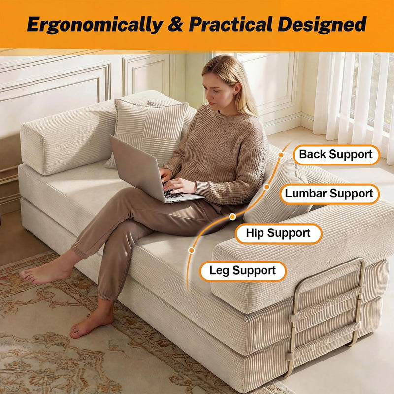 Boneless Couch Sofa Bed for Living Room