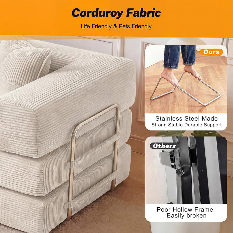 Boneless Couch Sofa Bed for Living Room
