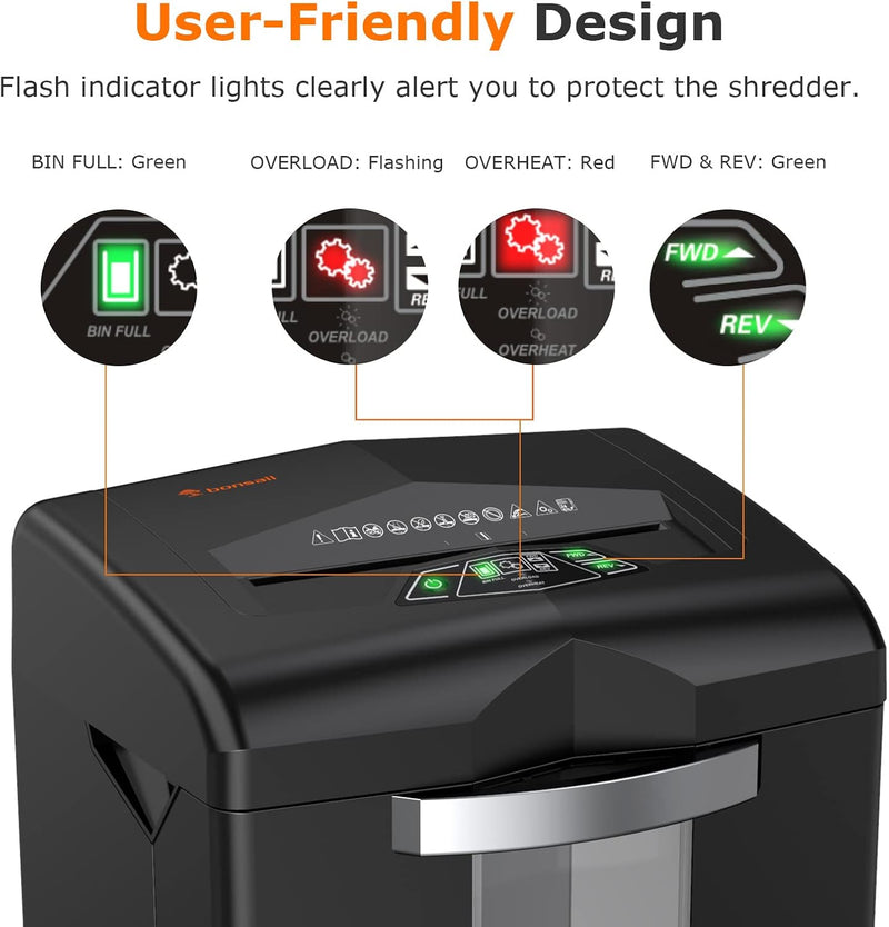 18-Sheet Cross-Cut Heavy Duty Paper Shredder 60-Min Runtime