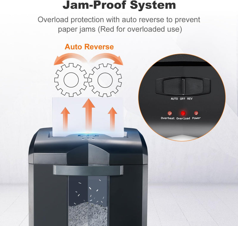 18-Sheet Cross-Cut Heavy Duty Paper Shredder 60-Min Runtime