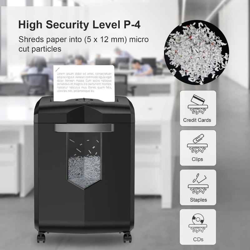 18-Sheet Cross-Cut Heavy Duty Paper Shredder 60-Min Runtime